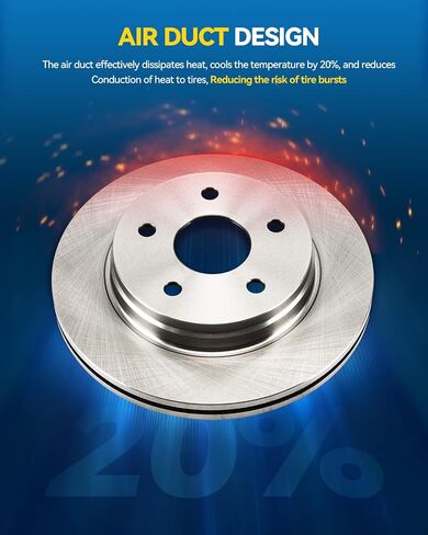 PHILTOP 12.79 inch（325 mm） Front Vented Disc Brake Rotors Compatible with GMC Acadia 2007-2016, 2-PC Set replace # 55150 in Saudi Arabia