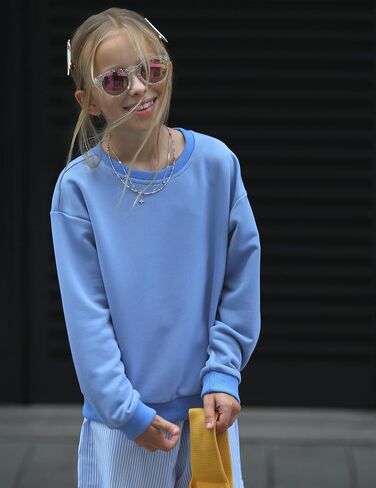 Arshiner Girls Crewneck Sweatshirt Tops Long Sleeve Pullover Tops إسقاط بلوزات كتف بلوك كتلة مضلعة لمدة 5-14 سنوات in Saudi Arabia