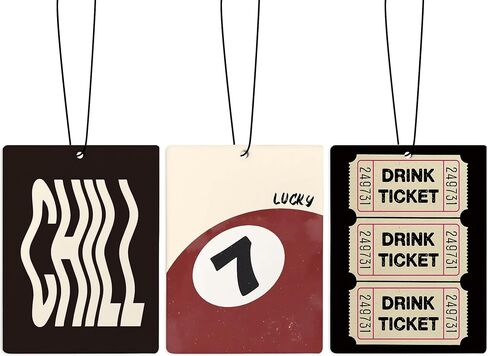Retro Pink Air Freshener for Car, Preppy Cute Guest Check Champagne Ace Card Air Freshener Hanging 3 Pcs for Cars Closet Drawer or Books, Y2K Girly Car Mirror Decor for Women Teens in Kuwait