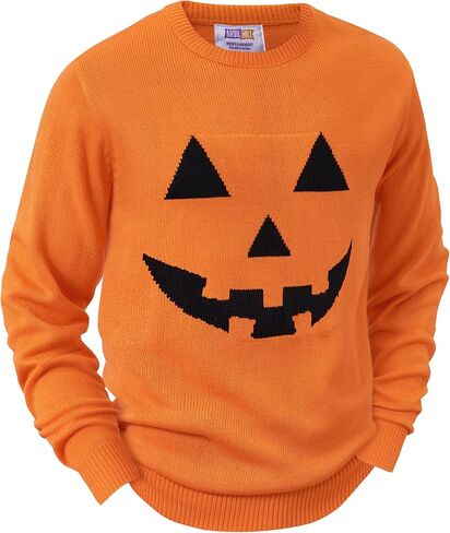 Arvilhill Men’s Halloween Sweater Scary Pumpkin Retro Skeleton Crewneck Knit Pullover Knitwear (S-2XL) in Saudi Arabia