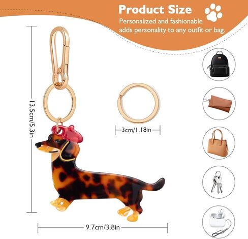 أكياس على شكل الكلاب قفل وسلسلة المفاتيح سحر-خلات مقطع حيوان مع المعدن ذو اللون الذهبي ، محفظة مزخرفة/حقيبة ظهر/هدية هاردوار المقود لمحبي الكلاب in Kuwait