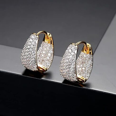 مكتنزة 14 كيلو جولة ذهبية مستديرة أقراط مع مويسانيت الفوار للنساء ، وأسلوب هوجي الفاخر ، وهدية مجوهرات الأزياء العصرية ، مناسبة للأحداث المسائية والحفلات in Kuwait