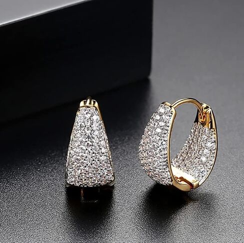 مكتنزة 14 كيلو جولة ذهبية مستديرة أقراط مع مويسانيت الفوار للنساء ، وأسلوب هوجي الفاخر ، وهدية مجوهرات الأزياء العصرية ، مناسبة للأحداث المسائية والحفلات in Kuwait