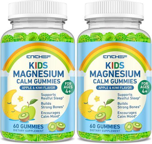 غليسينات المغنيسيوم المليئة بالمركز للأطفال 300 ملغ-غليسينات المغنيسيوم مع L-theanine ، أوميغا 3 ، فيتامين B6 ، د للأطفال والكبار ، ملحق للنوم ، الاسترخاء الهادئ-Apple & Kiwi in Kuwait