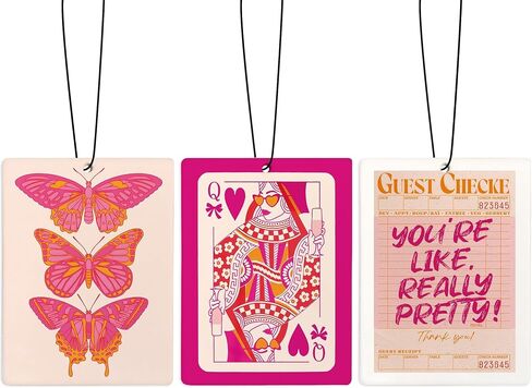 Coquette Pink Bow Christian Bible Verse Air Freshener for Car, Cute Girly Air Freshener Hanging 3 Pcs for Cars Closet Drawer or Books, Cute Preppy Christian Car Mirror Decor for Women in Saudi Arabia