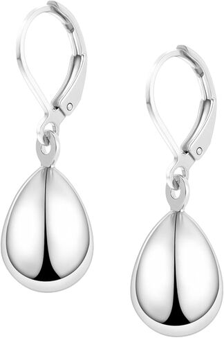 Silver/Gold Teardrop Earrings for Women,925 Sterling Silver Waterdrop Tear Drop Dangle Earrings Hypoallergenic, Silver Teardrop Leverback Dangle Earrings for Women Jewelry in Kuwait