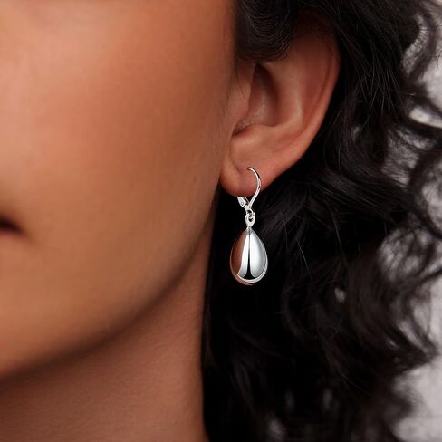 Silver/Gold Teardrop Earrings for Women,925 Sterling Silver Waterdrop Tear Drop Dangle Earrings Hypoallergenic, Silver Teardrop Leverback Dangle Earrings for Women Jewelry in Kuwait