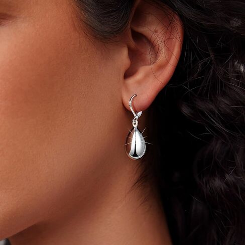 Silver/Gold Teardrop Earrings for Women,925 Sterling Silver Waterdrop Tear Drop Dangle Earrings Hypoallergenic, Silver Teardrop Leverback Dangle Earrings for Women Jewelry in Kuwait
