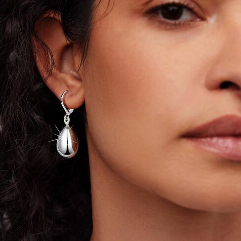 Silver/Gold Teardrop Earrings for Women,925 Sterling Silver Waterdrop Tear Drop Dangle Earrings Hypoallergenic, Silver Teardrop Leverback Dangle Earrings for Women Jewelry in Kuwait