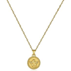 Evil Eye Choker Necklace - 18K Gold Plated Cubic Zirconia, Adjustable 16-19" Chain Hammered Texture Coin, Symbolic Jewelry Gift for Women in Kuwait