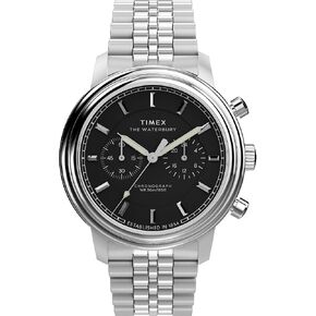Timex Men's Waterbury Metropolitan 41mm Watch - Brown Strap Cream Dial Stainless Steel Case in Kuwait
