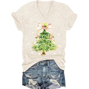 Vintage Flowers V Neck Shirt for Women Boho Floral Wildflowers Graphic Tee Casual Summer Vacation Beach Short Sleeve T Shirt in Kuwait