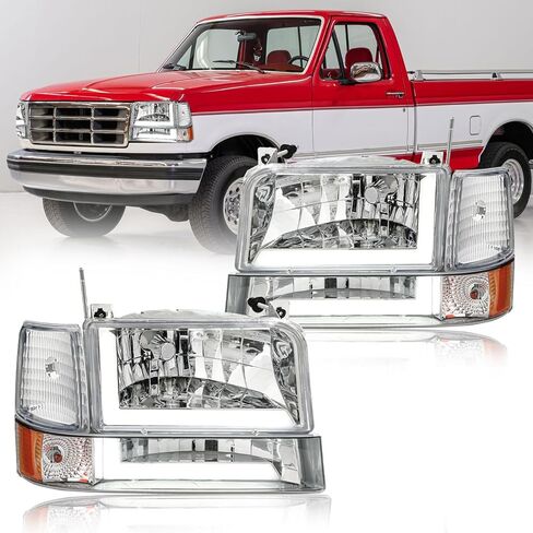 Headlight Assembly, Headlights Kit Compatible with 2004-2008 Ford F150/2006-2008 Lincoln Mark LT Replacement Headlamp Black Housing Amber Reflector in Saudi Arabia