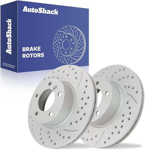 Autoshack Black Hat محفورة ودوارات فرامل متداولة في فرامل فرامل أمامية أدوات استبدال فرامل BRAKE لـ BMW X1 328XI 320I XDRIVE 328I XDRIVE 330I in Kuwait