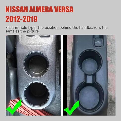 صندوق تخزين ذراع yjywzh للركوب لنيسان Almera Versa 2012-2019 مربع مسند وحدة التحكم في مركز CANER Double مع 6 منافذ USB وملحقات السيارة الداخلية للسيارة (الخيط الأسود) in Kuwait