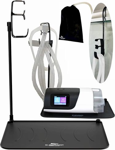 بالنسبة إلى حامل دعم خرطوم قناع CPAP + غطاء الأنابيب المعزول مع Stand Stand for CPAP Nightstand - لمنظم الحصير بجانب السرير CPAP مع غطاء غبار القناع النظيف - لملحقات CPAP (طويل القامة) in Kuwait