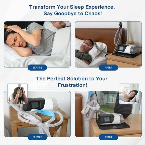 بالنسبة إلى حامل دعم خرطوم قناع CPAP + غطاء الأنابيب المعزول مع Stand Stand for CPAP Nightstand - لمنظم الحصير بجانب السرير CPAP مع غطاء غبار القناع النظيف - لملحقات CPAP (طويل القامة) in Kuwait