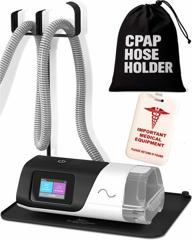 بالنسبة إلى حامل دعم خرطوم قناع CPAP + غطاء الأنابيب المعزول مع Stand Stand for CPAP Nightstand - لمنظم الحصير بجانب السرير CPAP مع غطاء غبار القناع النظيف - لملحقات CPAP (طويل القامة) in Kuwait