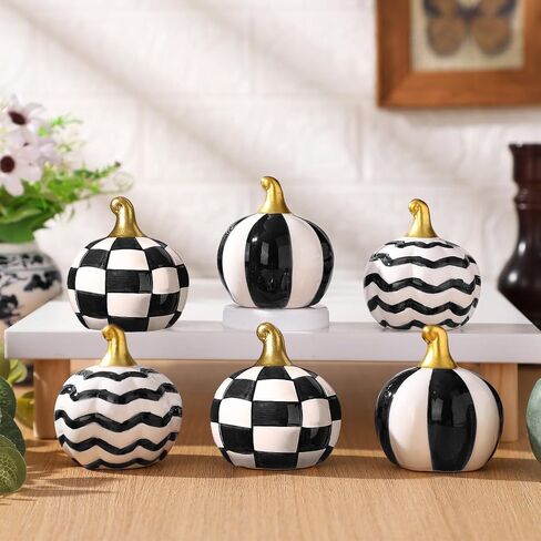 3 Pcs Ceramic Candy Corn Pumpkins for Halloween Decor Table Centerpiece Porcelain Ceramic Pumpkin Candy Corn Tiered Tray and Mantel Ornaments for Indoor Halloween Decor in Saudi Arabia