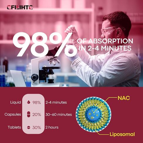 Liposomal Liquid NAC Supplement N-Acetyl Cysteine Drops, N Acetyl Cysteine 600mg with Glutathione, Resveratrol & Zinc for Adults & Kids Liver Lung Antioxidant Immune & Skin Health, Strawberry 2 Fl Oz in Kuwait