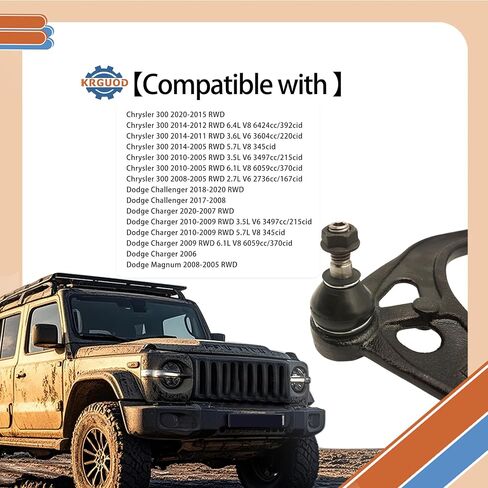 2WD الأمامي العلوي والسفلي مجموعة التعليق الذراع التعليق الملاءمة للفترة 2005-2010 Chrysler 300 ، 2008-2010 دودج تشالنجر ، 2006-2010 ، 2005-2008 Magnum K620177 K620178 K620258 K620257-14PCS in Kuwait