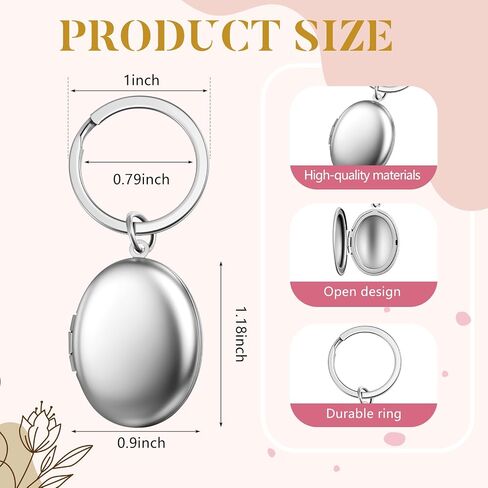 4 Pcs Silver Heart Locket Keychains for Women Stainless Steel Locket Key Chain That Hold Pictures Photo Keychain As Gifts in Saudi Arabia