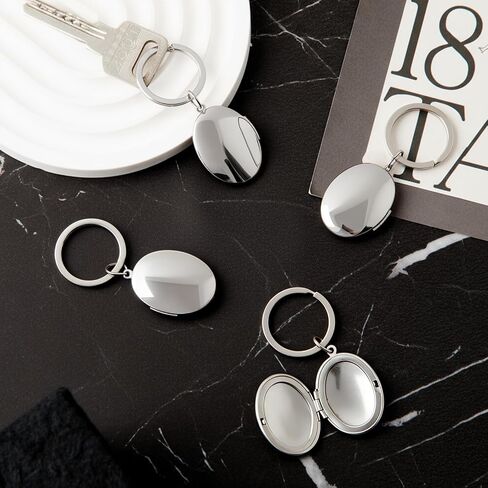 4 Pcs Silver Heart Locket Keychains for Women Stainless Steel Locket Key Chain That Hold Pictures Photo Keychain As Gifts in Saudi Arabia
