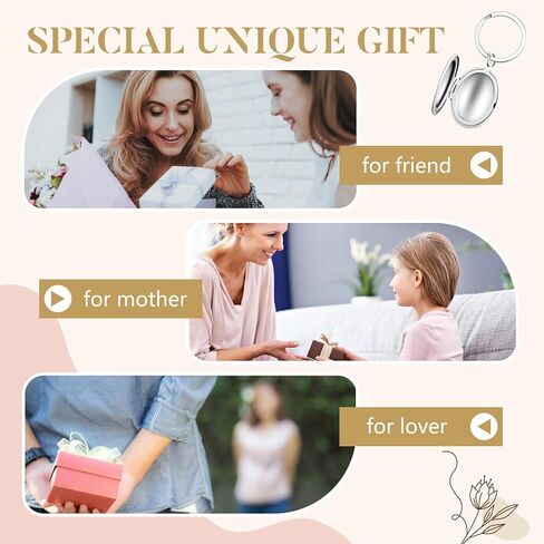 4 Pcs Silver Heart Locket Keychains for Women Stainless Steel Locket Key Chain That Hold Pictures Photo Keychain As Gifts in Saudi Arabia