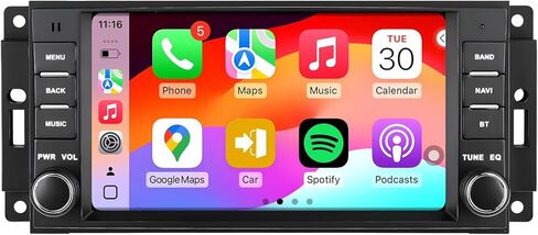 راديو سيارة 5G WiFi(6) لسيارة Jeep Wrangler 2007-2018 Chrysler Dodge Ram 1500، Android13/Wireless CarPlay/Android Auto/شاشة تعمل باللمس/ملاحة GPS/بلوتوث/FM/HD كاميرا احتياطية (2+64) in Kuwait