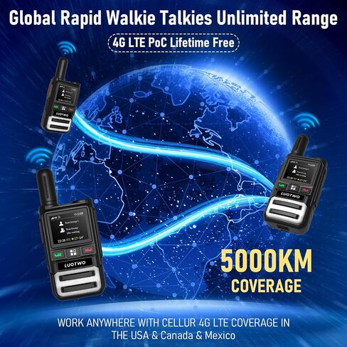 K300 2Pcs 4G Walkie Talkie for Adults Global Walkie Talkie Unlimited Range Poc Radio with SIM Cards Two Way POC Radio Rechargeable Battery with Flashlight Nation Wide Walkie Talkies,No Charge in Saudi Arabia