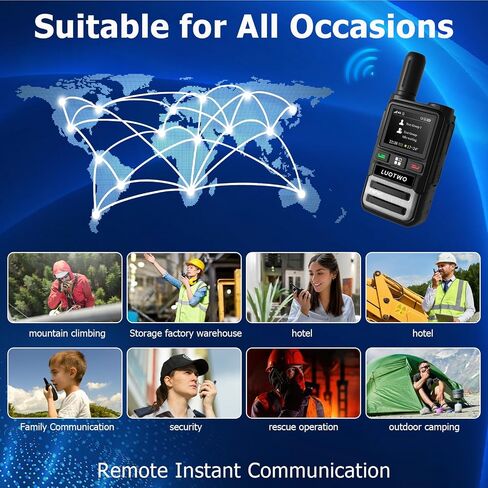 K300 2Pcs 4G Walkie Talkie for Adults Global Walkie Talkie Unlimited Range Poc Radio with SIM Cards Two Way POC Radio Rechargeable Battery with Flashlight Nation Wide Walkie Talkies,No Charge in Saudi Arabia