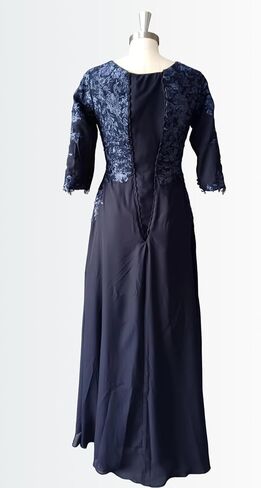 Boat Neck Mother of The Bride Dresses for Weddings-Lace Appliques Sleeves Chiffon Ruffles in Saudi Arabia