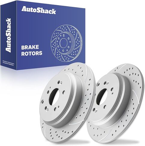 AutoShack Rear Drilled & Slotted Black Coated Disc Brake Rotors Replacement for Acura ZDX 2007-2013 MDX 2009-2015 Honda Pilot 2011-2017 Odyssey 13.15" (333.9 mm) BlackShield PR41471DSBMPR in Saudi Arabia