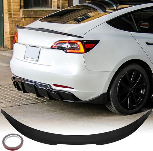 Carbon Fiber Rear Spoiler With Tape For 2016 2017 2018 2019 2020 2021 2022 2023 Tesla Model 3 OEM ABS Rear Trunk Lip Wing Factory Accessories in Saudi Arabia