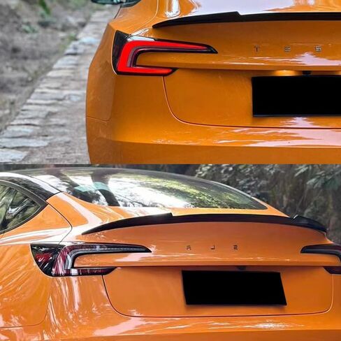 Carbon Fiber Rear Spoiler With Tape For 2016 2017 2018 2019 2020 2021 2022 2023 Tesla Model 3 OEM ABS Rear Trunk Lip Wing Factory Accessories in Saudi Arabia