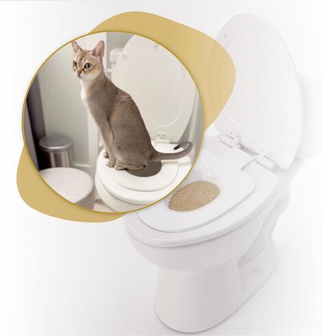 Cat Throne ™ | نظام التدريب على المرحاض القط الممتاز | حل دائم وإنساني | حاصل على براءة اختراع مقعد المقعد-USA صنع | مقعد العرش القط | 3 صواني التدريب | بما في ذلك القمامة والفرشاة القابلة للتطهير in Kuwait