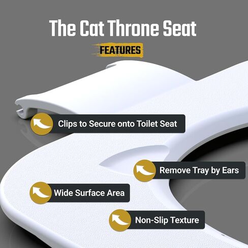 Cat Throne ™ | نظام التدريب على المرحاض القط الممتاز | حل دائم وإنساني | حاصل على براءة اختراع مقعد المقعد-USA صنع | مقعد العرش القط | 3 صواني التدريب | بما في ذلك القمامة والفرشاة القابلة للتطهير in Kuwait