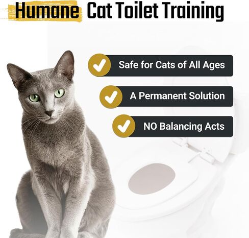 Cat Throne ™ | نظام التدريب على المرحاض القط الممتاز | حل دائم وإنساني | حاصل على براءة اختراع مقعد المقعد-USA صنع | مقعد العرش القط | 3 صواني التدريب | بما في ذلك القمامة والفرشاة القابلة للتطهير in Kuwait