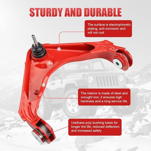 طقم تعليق أمامي 12 قطعة لسيارة Chevy Silverado GMC Sierra 2500HD 3500HD، Suburban، Avalanche، XL Yukon، مع أذرع تحكم، مفاصل كروية، قضبان ربط، وصلات شريط Sway، Pitman & Idler Arms K620054 (12 قطعة) in Kuwait