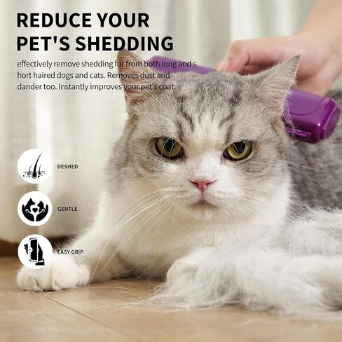 Deseshedding Dog Brush and Grooming Tool - مشط مزيل الشعر للحيوانات الأليفة للتسلق ، والنظيف السهل ، والفعال للشعر القصير والطويل ، وفرشاة الأليفة المحترفة للكلاب والقطط in Kuwait