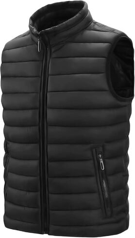 Men's Lightweight Jacket, Casual Stand Collar Vest, Lightweight Sleeveless Autumn Winter Warm Vest in Saudi Arabia