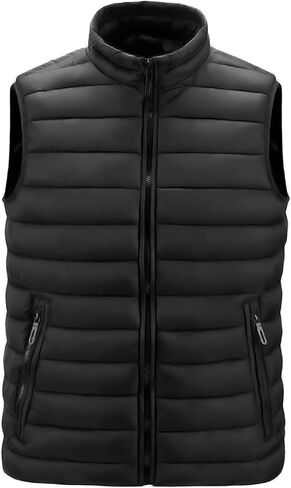Men's Lightweight Jacket, Casual Stand Collar Vest, Lightweight Sleeveless Autumn Winter Warm Vest in Saudi Arabia