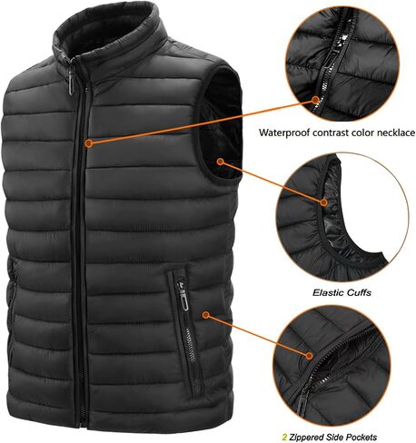 Men's Lightweight Jacket, Casual Stand Collar Vest, Lightweight Sleeveless Autumn Winter Warm Vest in Saudi Arabia