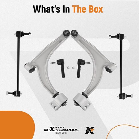 MaxPeedingRods 10pc التعليق Kit for Chevy Malibu 2004-2012 Pontiac G6 2005-2010 Saturn Aura 2007-2009 ، ذراع التحكم السفلي الأمامي مع Ball Sway Bar Link Boots Inner Rod Boots الخارجي in Kuwait