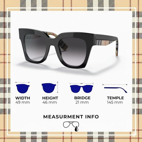 BURBERRY KITTY BE4364 نظارة شمسية مربعة الشكل من الأسيتات مع طقم نظارات فاخر in Saudi Arabia