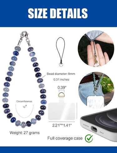 Handmade Natural Gemstone Crystal Beaded Charm Cell Phone Camera Lanyard, Hands-Free Wrist Strap, Phone Chain String, Keychain Decor for Walle (Yellow-Green Gradient) in Saudi Arabia