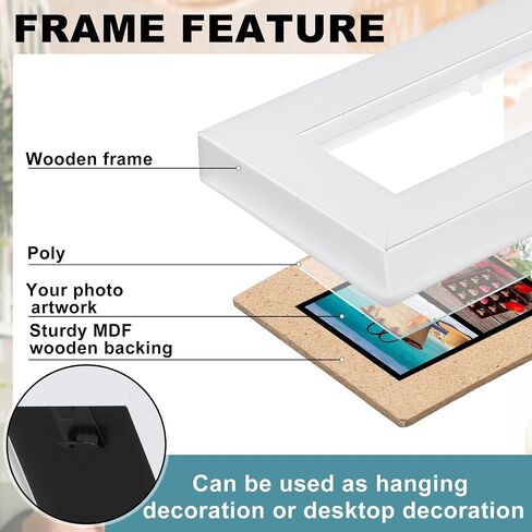 4 Pack Photo Booth Frames 2x6 Photo Strip Frame with Stand Wooden Wall and Tabletop Display Film Picture Holder with Clear Glass for Wedding Grad Baby Shower Picture Booth(Black) in Saudi Arabia
