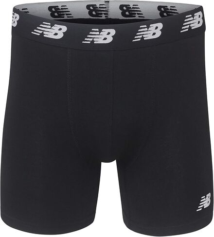New Balance Men's No-Fly Cotton Performance Boxer Briefs, 5 Inch Inseam (3 Pack), Black/Blue/Dark Heather, 3X-Large in Saudi Arabia