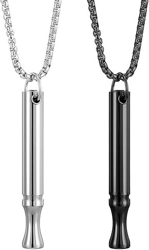 2Pcs Breathing Necklace for Anxiety & Stress Relief, Mindfulness & Quit Smoking Aid, Stainless Steel Breathe Necklace for Adults Teens Women Men (Silver/Colorful) in Saudi Arabia