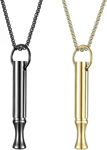 2Pcs Breathing Necklace for Anxiety & Stress Relief, Mindfulness & Quit Smoking Aid, Stainless Steel Breathe Necklace for Adults Teens Women Men (Silver/Colorful) in Saudi Arabia